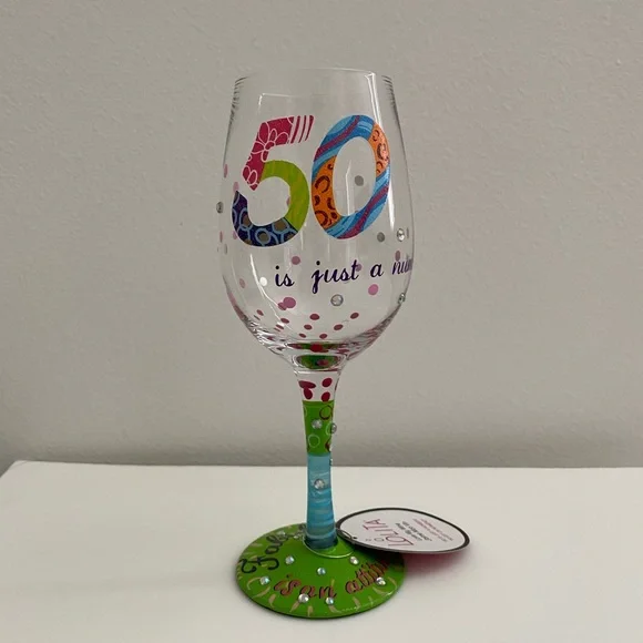 Lolita | Dining | Lolita Fabulous 5 Is Just A Number Happy Birthday Stem Wine  Glass Handpainted | Poshmark